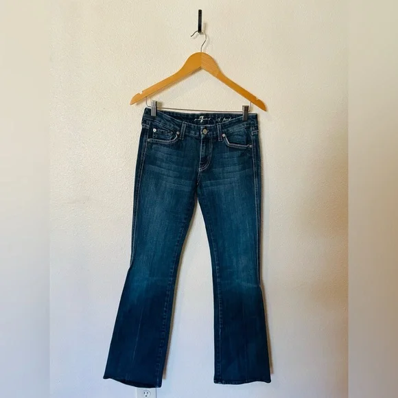 7 For All Mankind Dark Blue Boot Cut Jeans “A” Pocket 7FAM - Picture 2 of 5